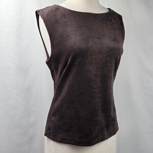 Banana Republic Sleeveless Brown Vegan Suede Top Size Small